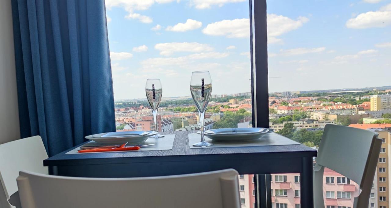 Ferienwohnung Aleda Tower, 14 Floor, Balkon Stettin Exterior foto