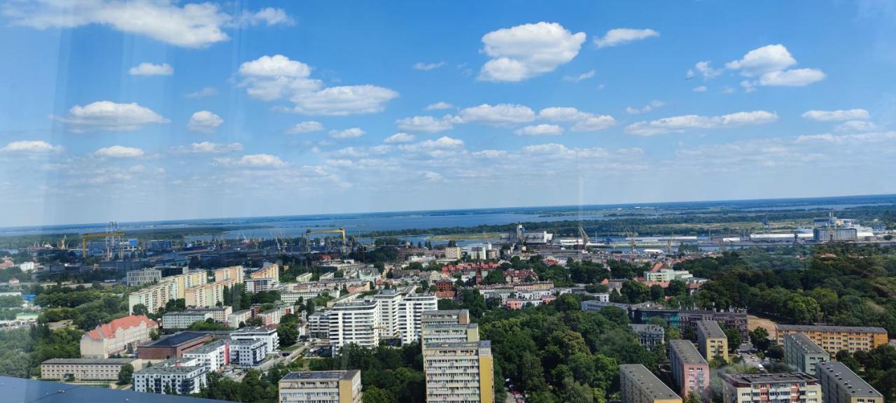 Ferienwohnung Aleda Tower, 14 Floor, Balkon Stettin Exterior foto