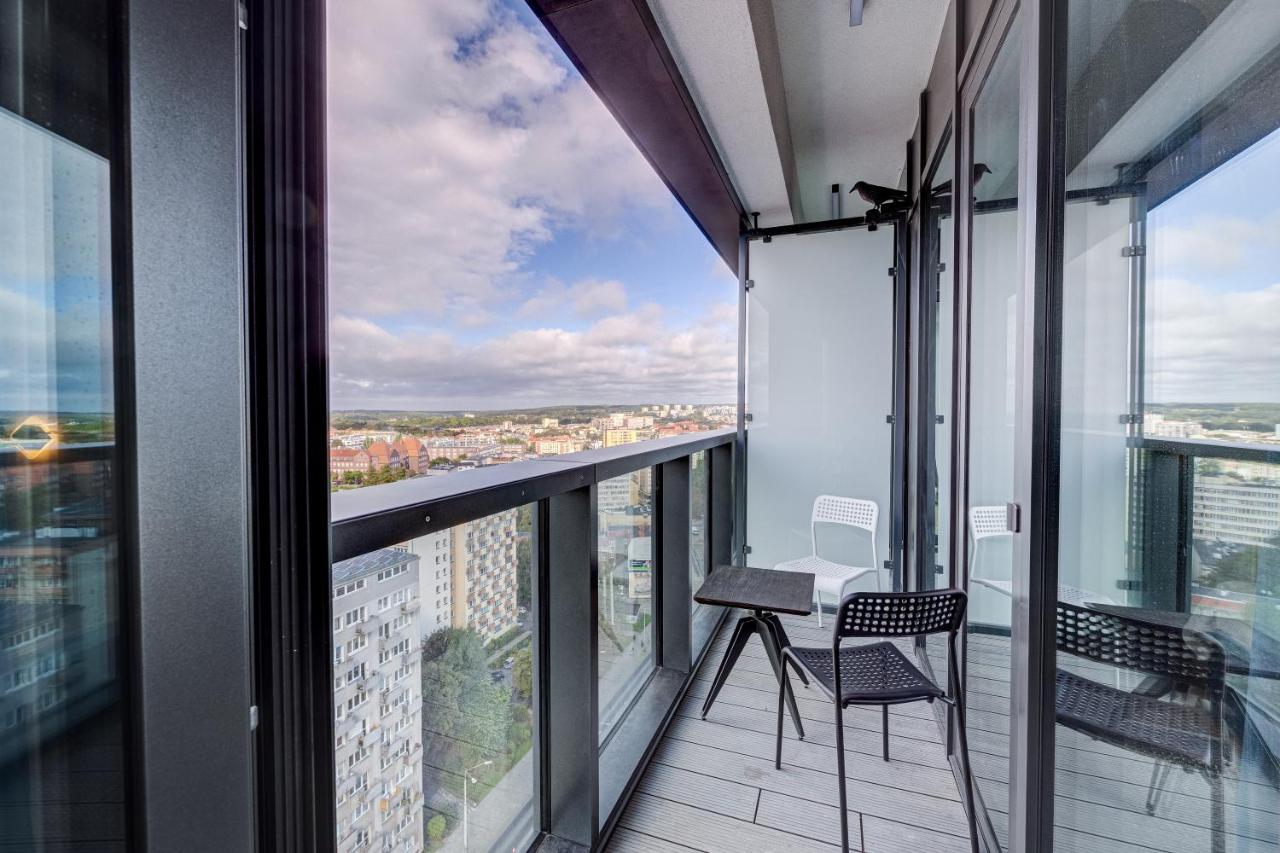Ferienwohnung Aleda Tower, 14 Floor, Balkon Stettin Exterior foto
